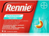 Žvýkací tablety proti pálení žáhy bez cukru Rennie