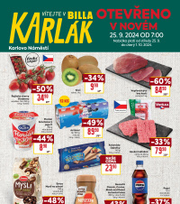 Akční leták BILLA  - Praha, Karlovo Náměstí