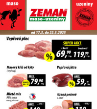 Akční leták ZEMAN maso - uzeniny 