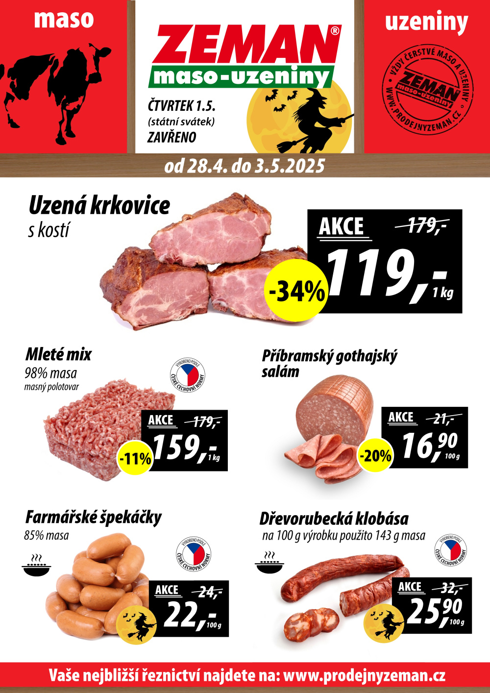 Leták ZEMAN maso - uzeniny leták Sukova - strana 1