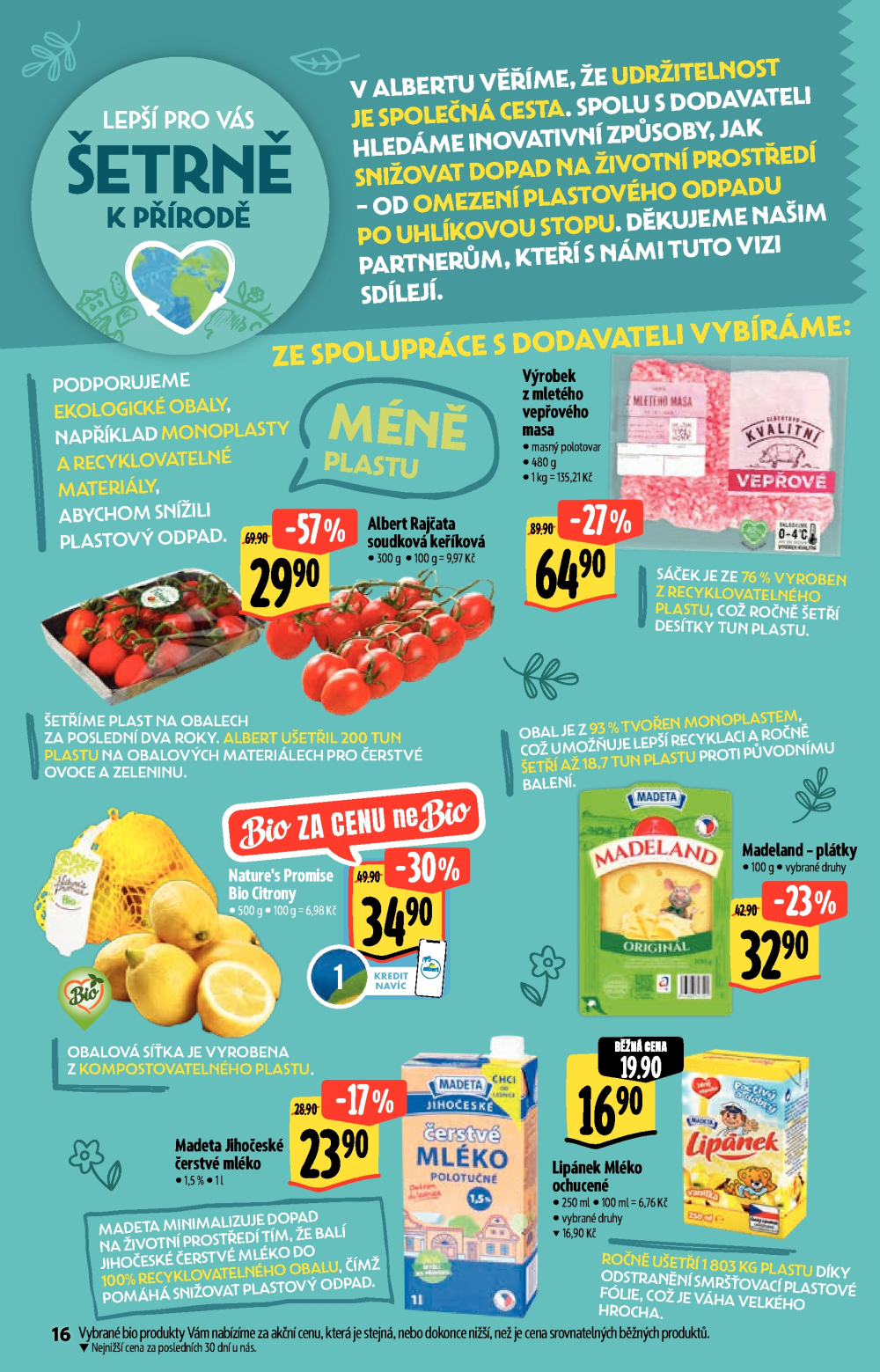 Leták Albert Supermarket - Nakupujte lépe a udržitelně - strana 16