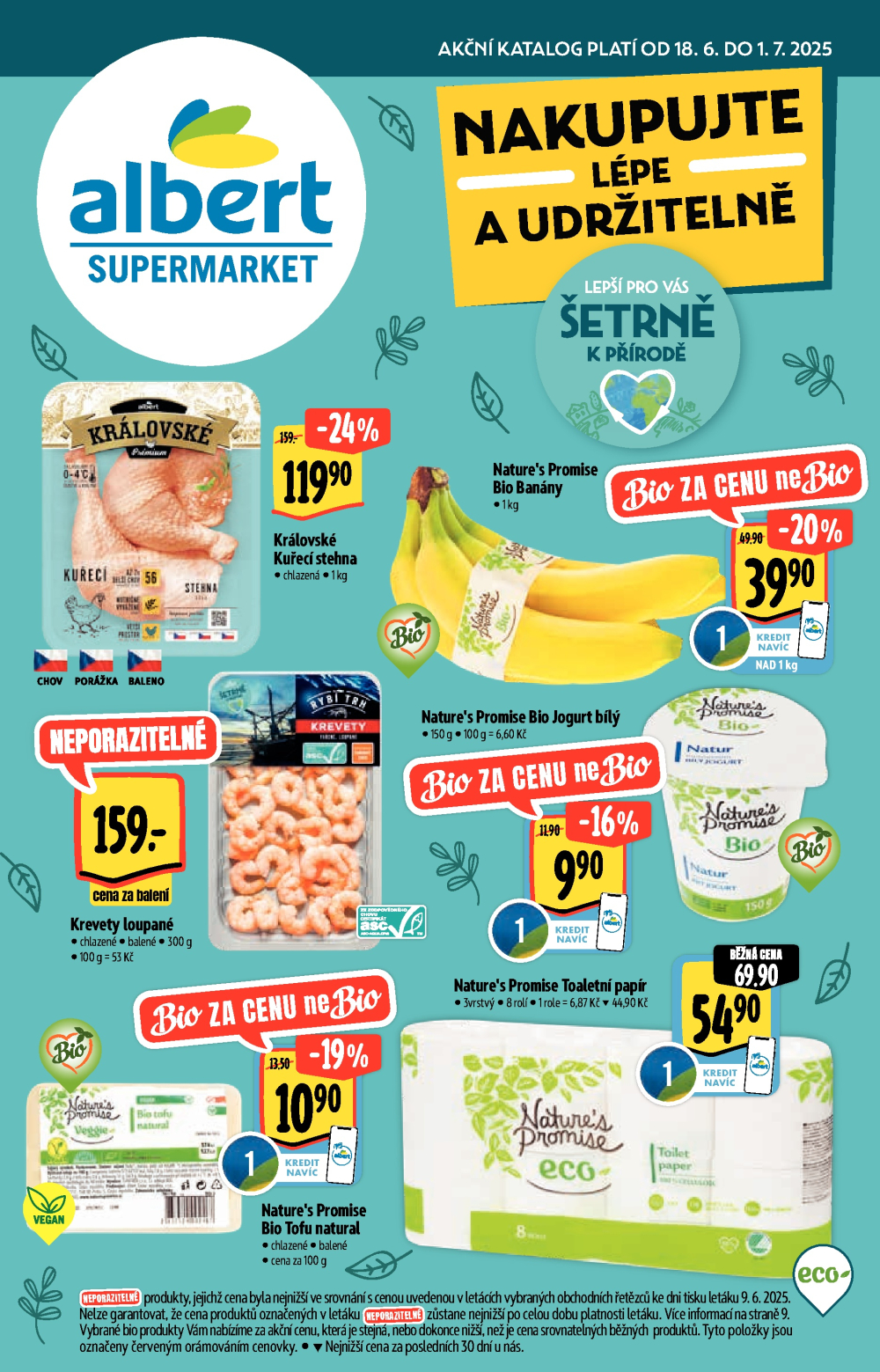 Leták Albert Supermarket - Nakupujte lépe a udržitelně - strana 1