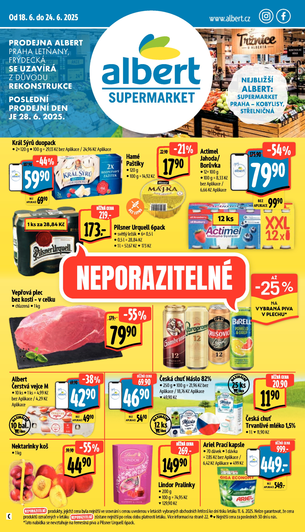 Leták Albert Supermarket leták - Praha Letňany, Frýdecká - strana 1