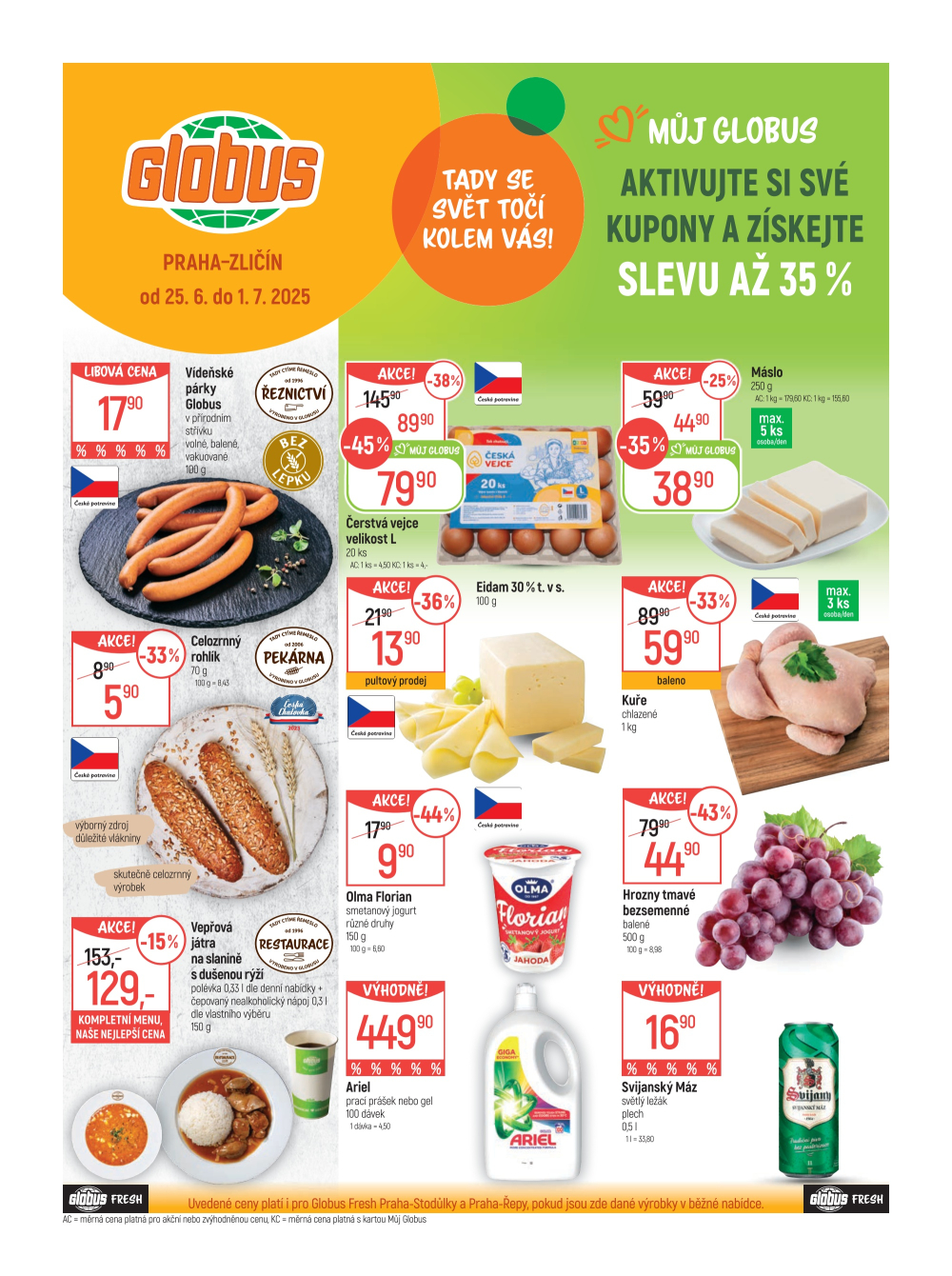 Leták Globus leták Praha - Zličín - strana 1