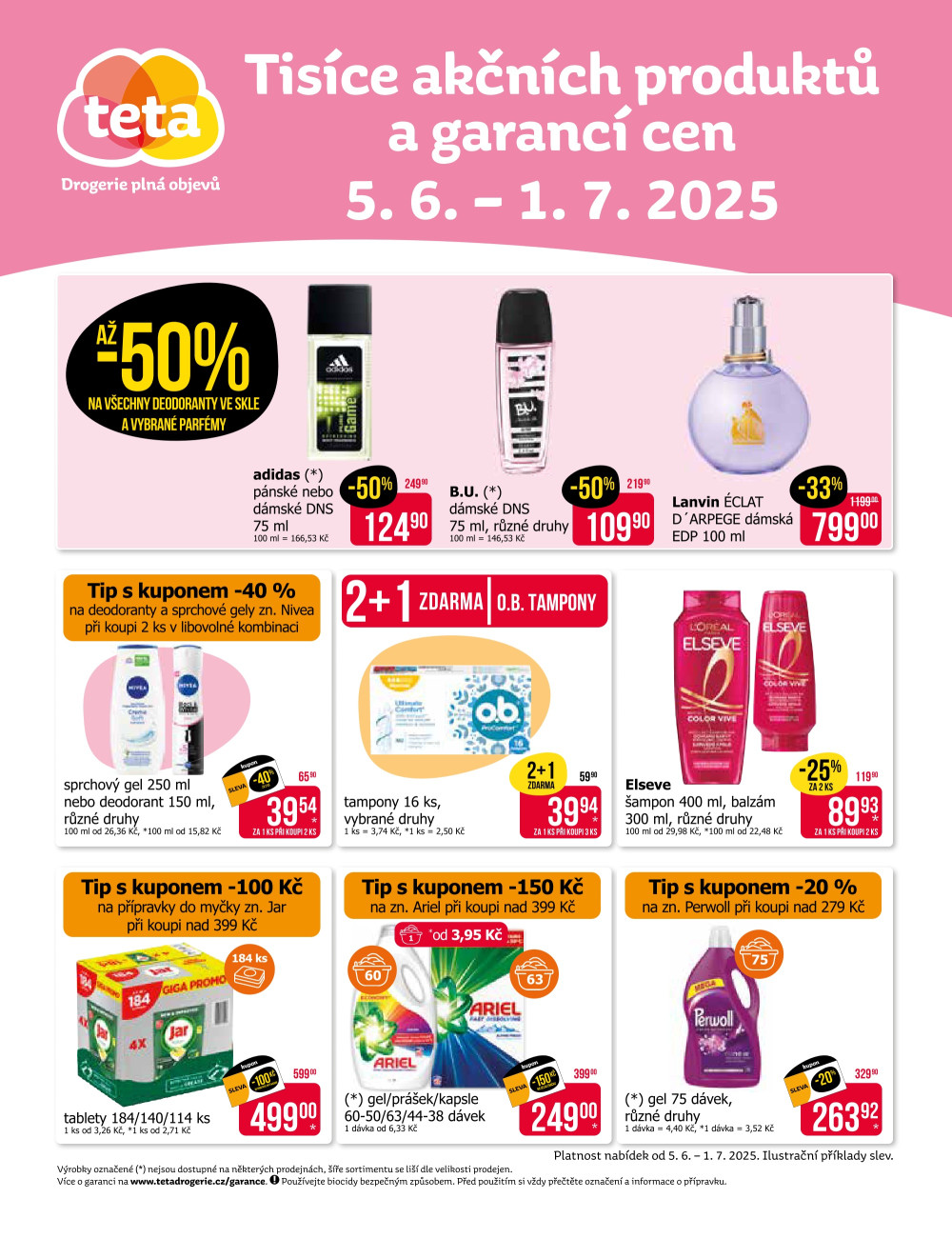 Leták Teta drogerie - Tisíce akčních produktů a garancí cen - strana 1
