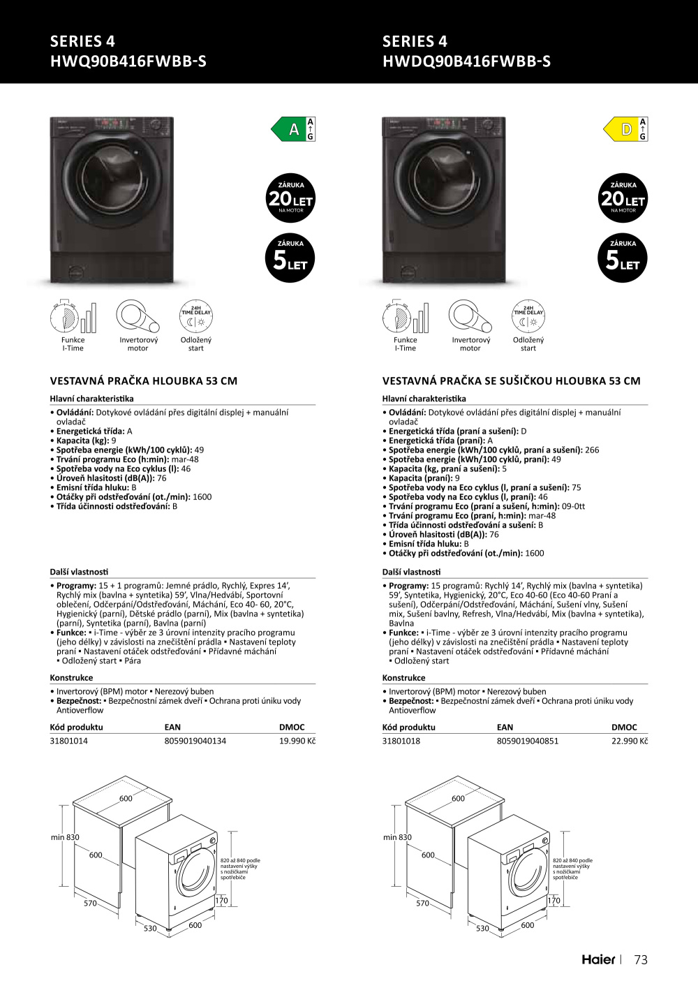 Leták ASKO nábytek leták - Spotřebiče Haier - strana 73