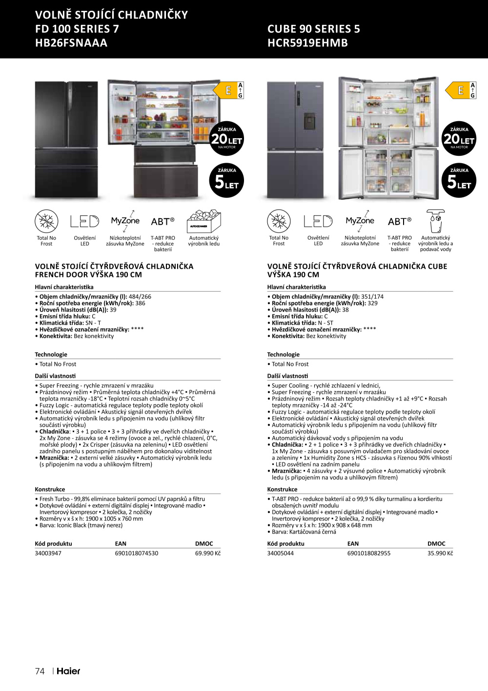 Leták ASKO nábytek leták - Spotřebiče Haier - strana 74