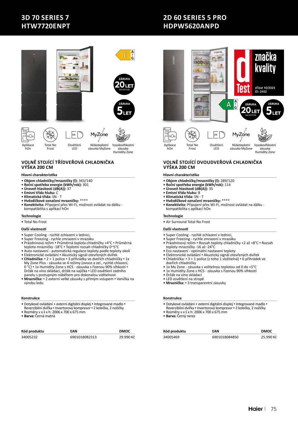 Leták ASKO nábytek leták - Spotřebiče Haier - strana 75