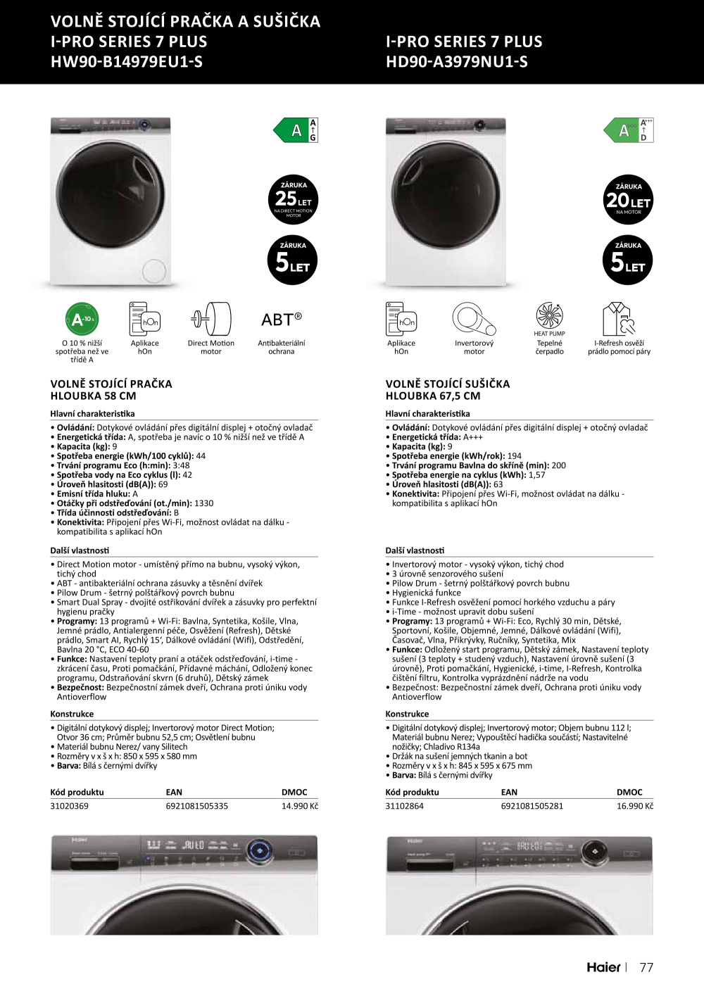Leták ASKO nábytek leták - Spotřebiče Haier - strana 77