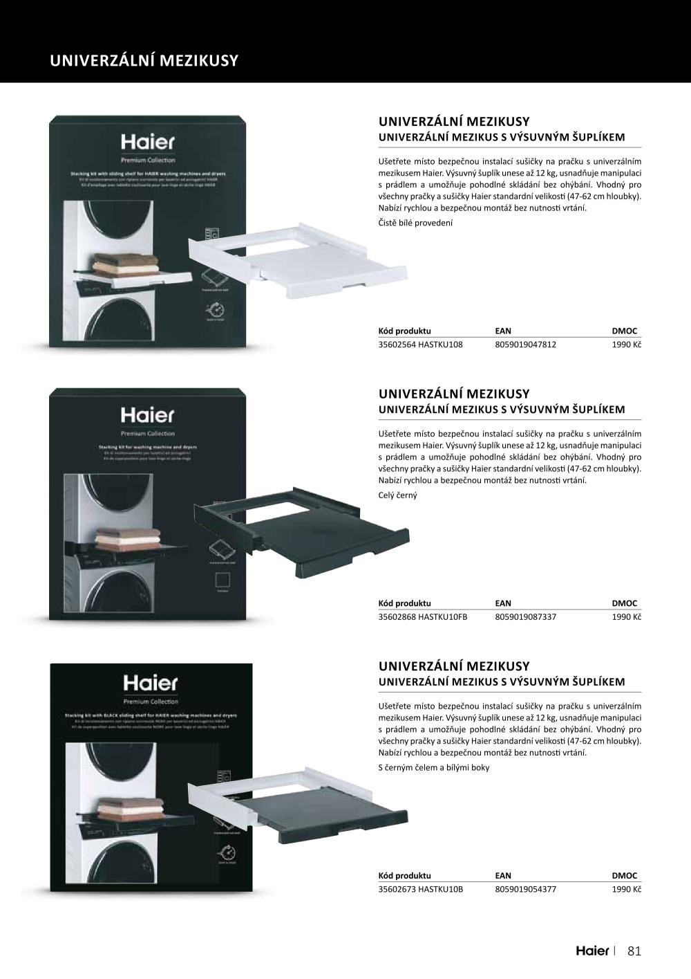 Leták ASKO nábytek leták - Spotřebiče Haier - strana 81