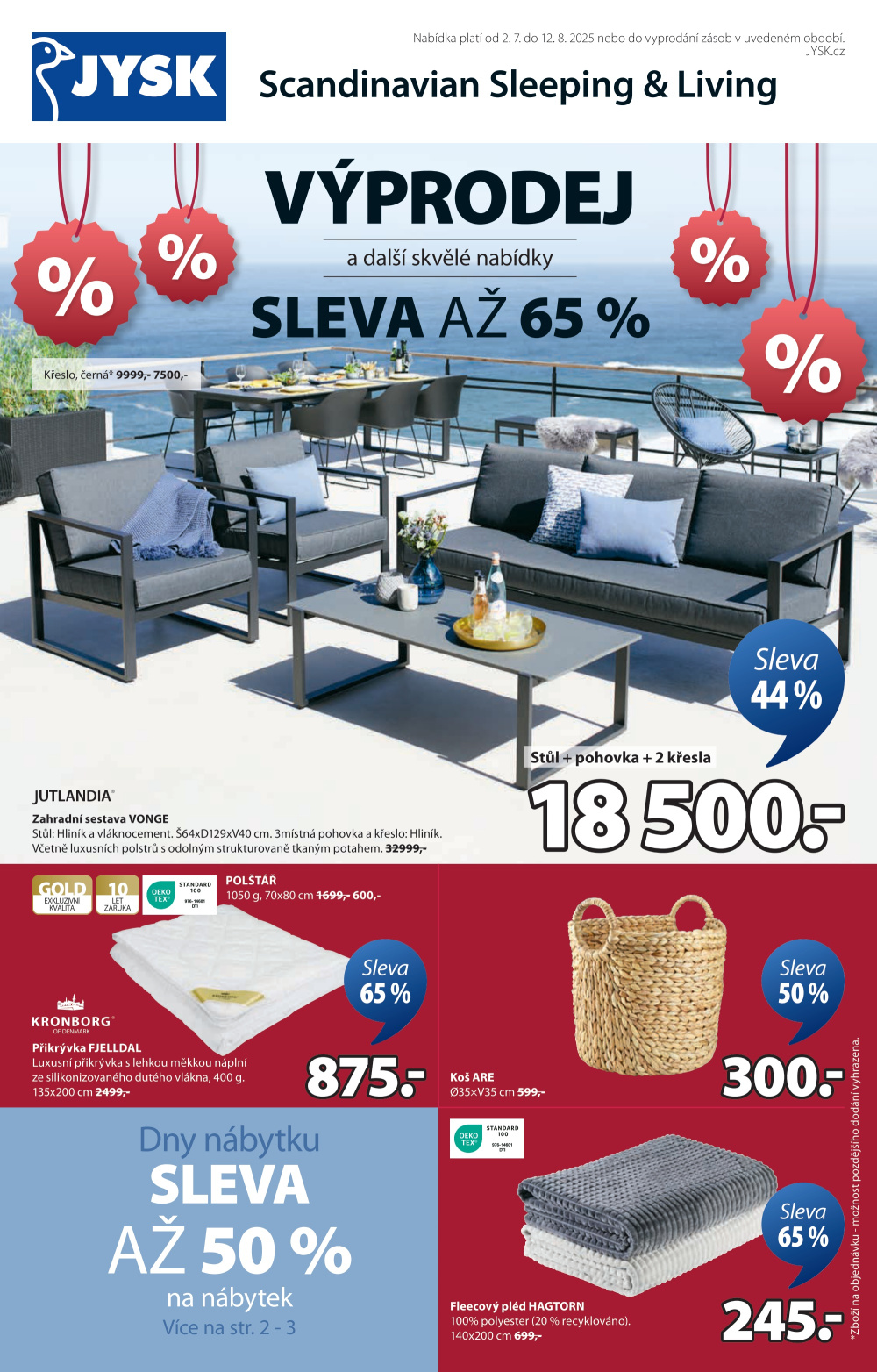 Leták Jysk leták - Vyrovnáme nejlepší cenu, výprodej až -65 % - strana 1