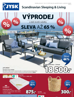 Jysk leták - Vyrovnáme nejlepší cenu, výprodej až -65 %
