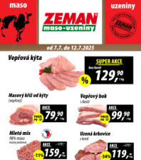 Akční leták ZEMAN maso - uzeniny 