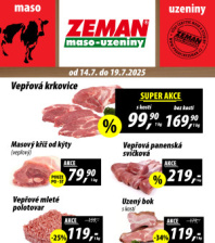 Akční leták ZEMAN maso - uzeniny 