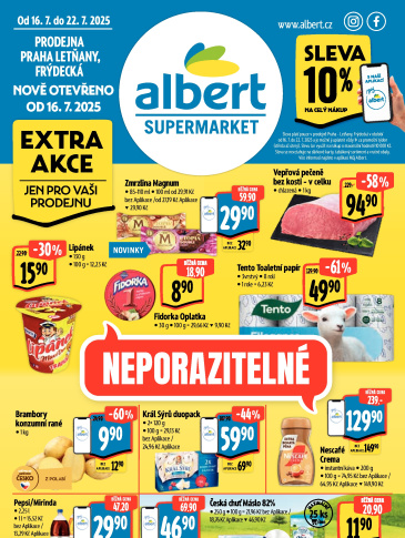 Albert Supermarket leták - Praha Letňany, Frýdecká