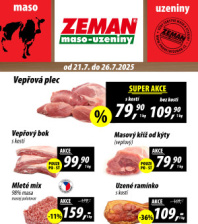 Akční leták ZEMAN maso - uzeniny 