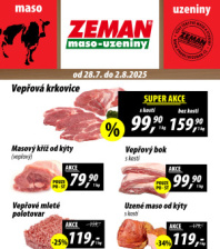 Akční leták ZEMAN maso - uzeniny 