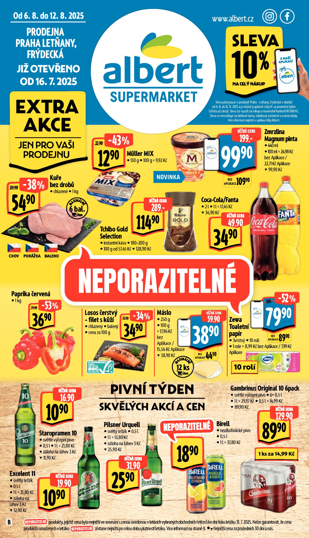 Leták Albert Supermarket leták - Praha Letňany, Frýdecká - strana 1