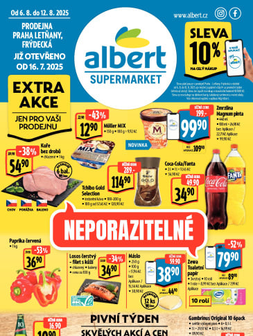 Albert Supermarket leták - Praha Letňany, Frýdecká