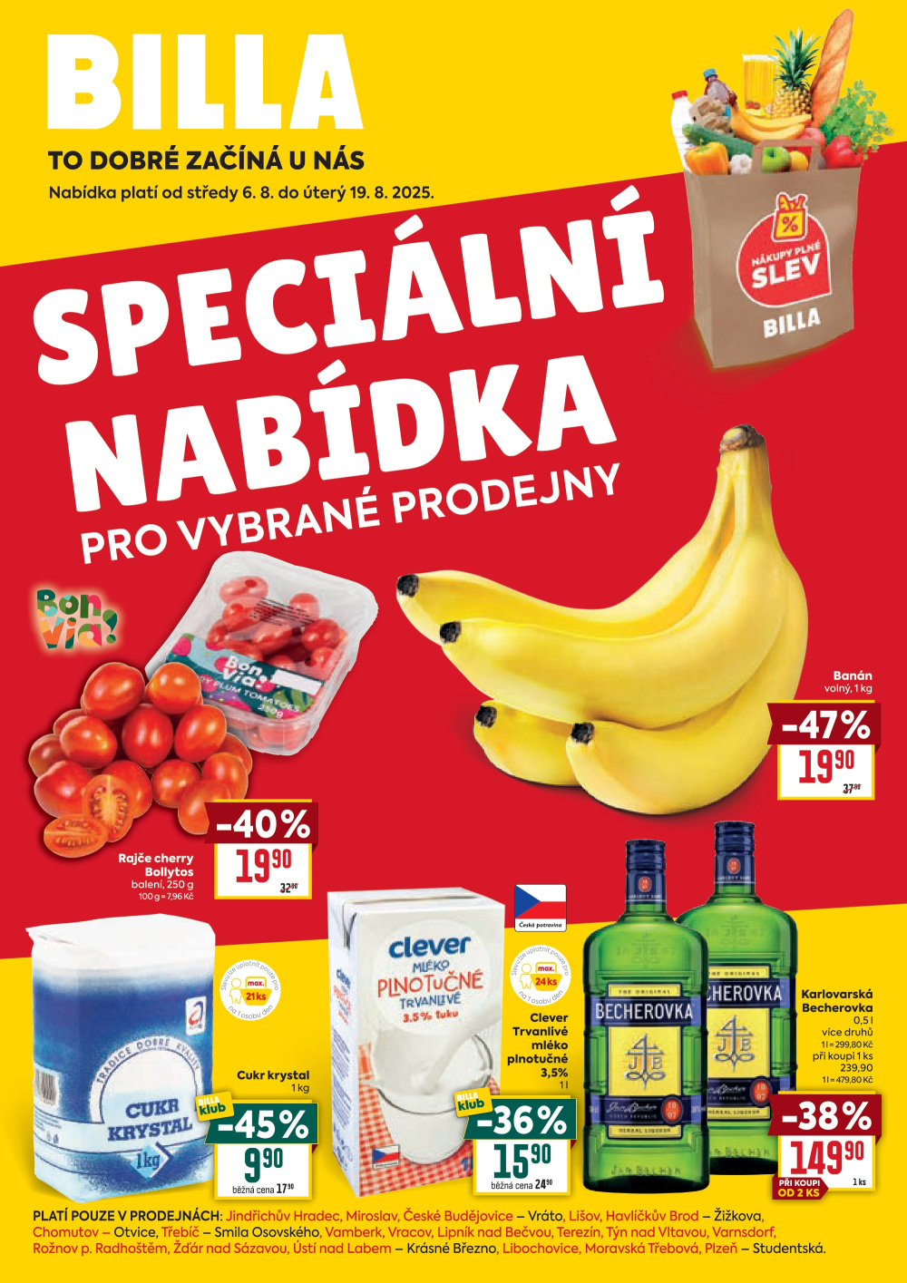 Leták BILLA leták - Speciální nabídka pro vybrané prodejny - strana 1