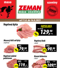 Akční leták ZEMAN maso - uzeniny 