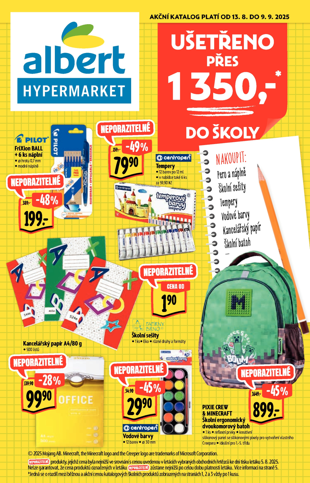 Leták Albert Hypermarket - Školní potřeby - strana 1
