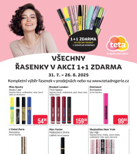 Akční leták Teta drogerie - Všechny řasenky v akci 1 + 1 zdarna