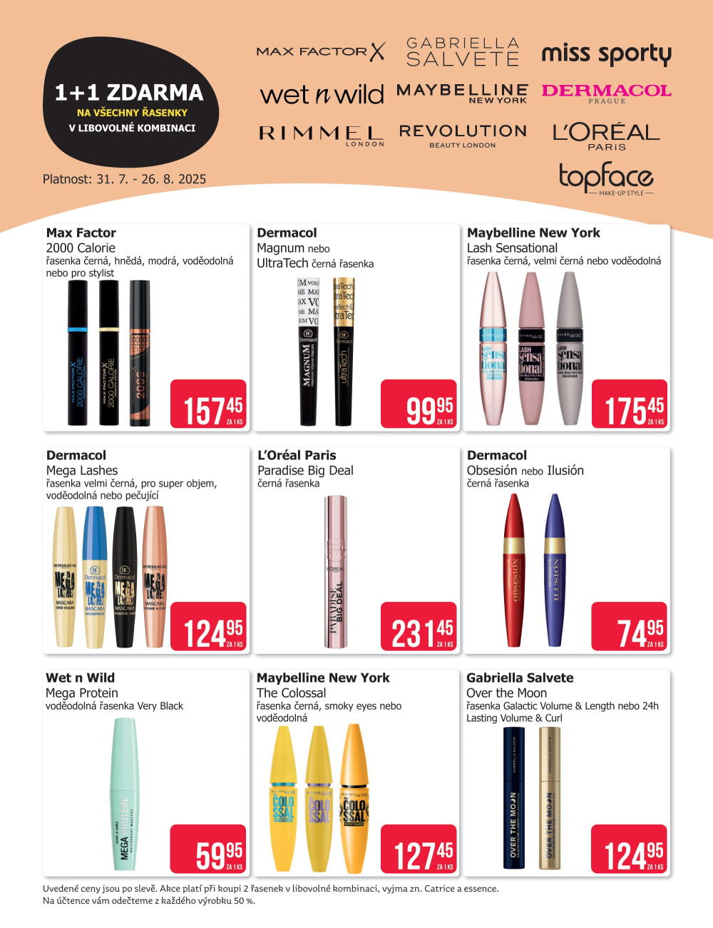 Leták Teta drogerie - Všechny řasenky v akci 1 + 1 zdarna - strana 2