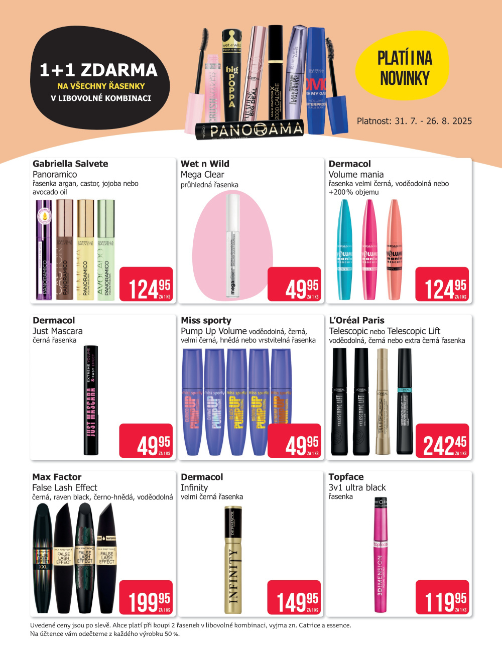 Leták Teta drogerie - Všechny řasenky v akci 1 + 1 zdarna - strana 4