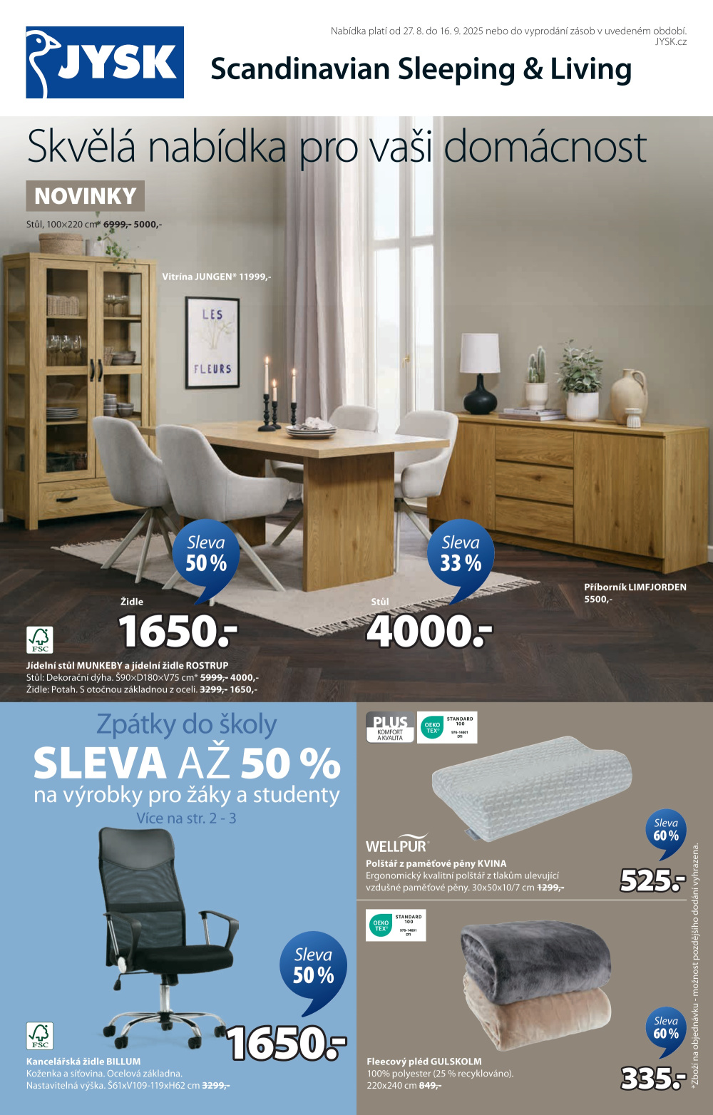 Leták Jysk leták - Skvělá nabídka pro domácnost - strana 1