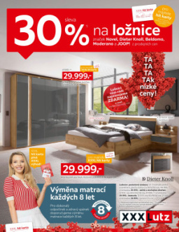 XXXLutz leták - 30 % na vybrané ložnice