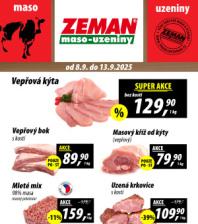 Akční leták ZEMAN maso - uzeniny 
