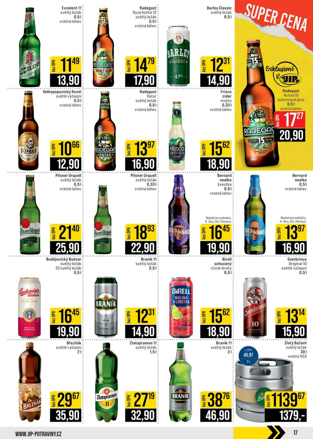 Leták JIP leták CC Cash & Carry - Brno, Ostrava, Praha, Polička, Olomouc, Karlovy Vary, Zlín, Jilemnice, Pardubice - strana 17
