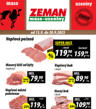 Akční leták ZEMAN maso - uzeniny 