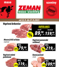 Akční leták ZEMAN maso - uzeniny 