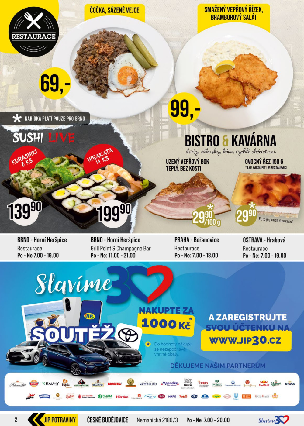Leták JIP leták CC Cash & Carry - Brno, Ostrava, Praha, Polička, Olomouc, Karlovy Vary, Zlín, Jilemnice, Pardubice - strana 2
