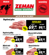 Akční leták ZEMAN maso - uzeniny 