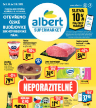 Akční leták Albert Supermarket  - Č. Budějovice, Suchovrbenské nám.