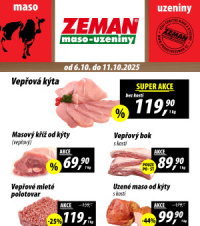 Akční leták ZEMAN maso - uzeniny 