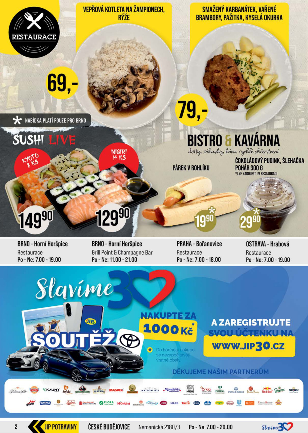 Leták JIP leták CC Cash & Carry - Brno, Ostrava, Praha, Polička, Olomouc, Karlovy Vary, Zlín, Jilemnice, Pardubice - strana 2