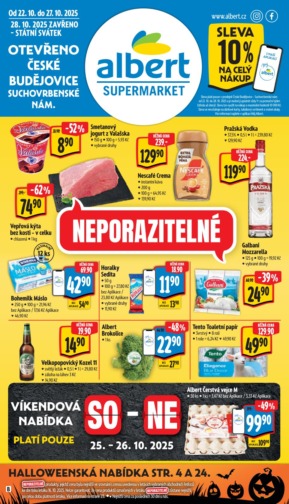 Leták Albert Supermarket leták - České Budějovice, Suchovrbenské náměstí - strana 1