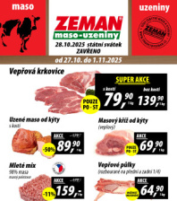Akční leták ZEMAN maso - uzeniny 