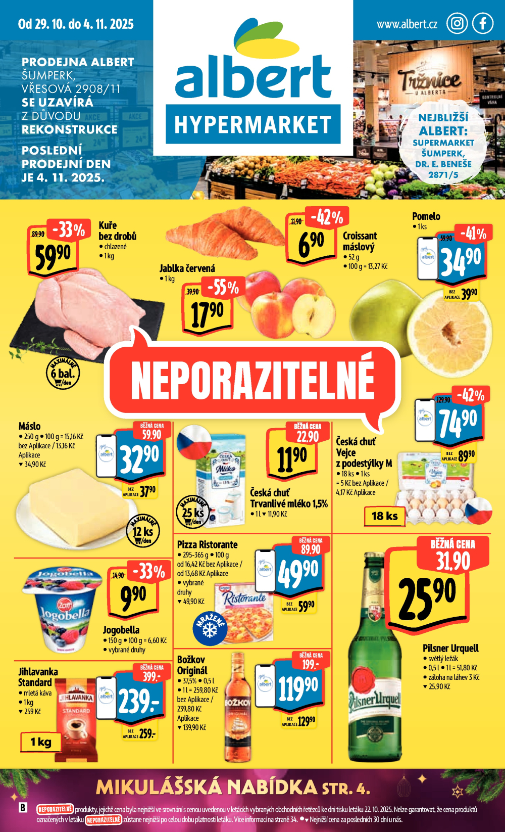 Leták Albert Hypermarket leták - Šumperk, Vřesová - strana 1