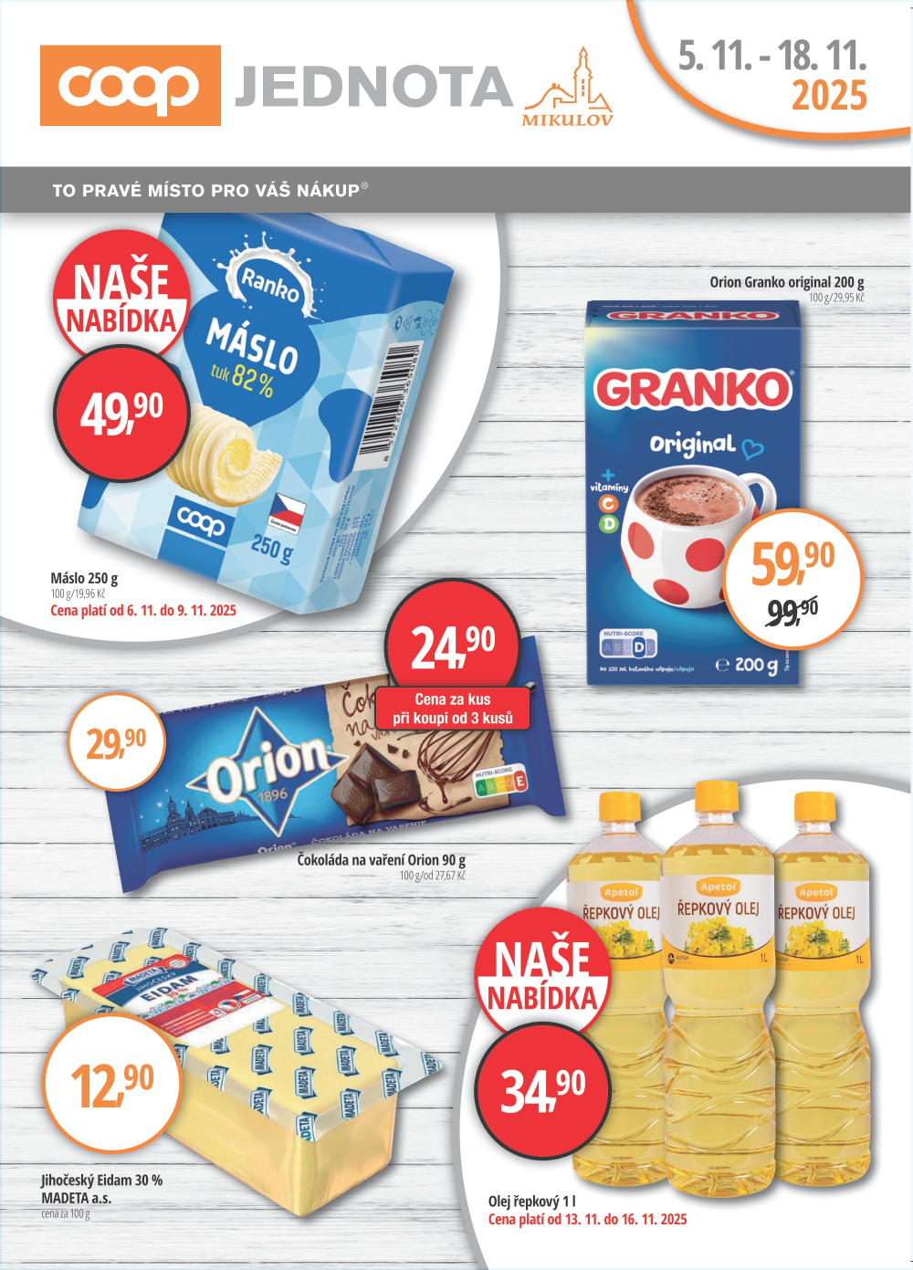 Leták Jednota Mikulov leták - strana 1