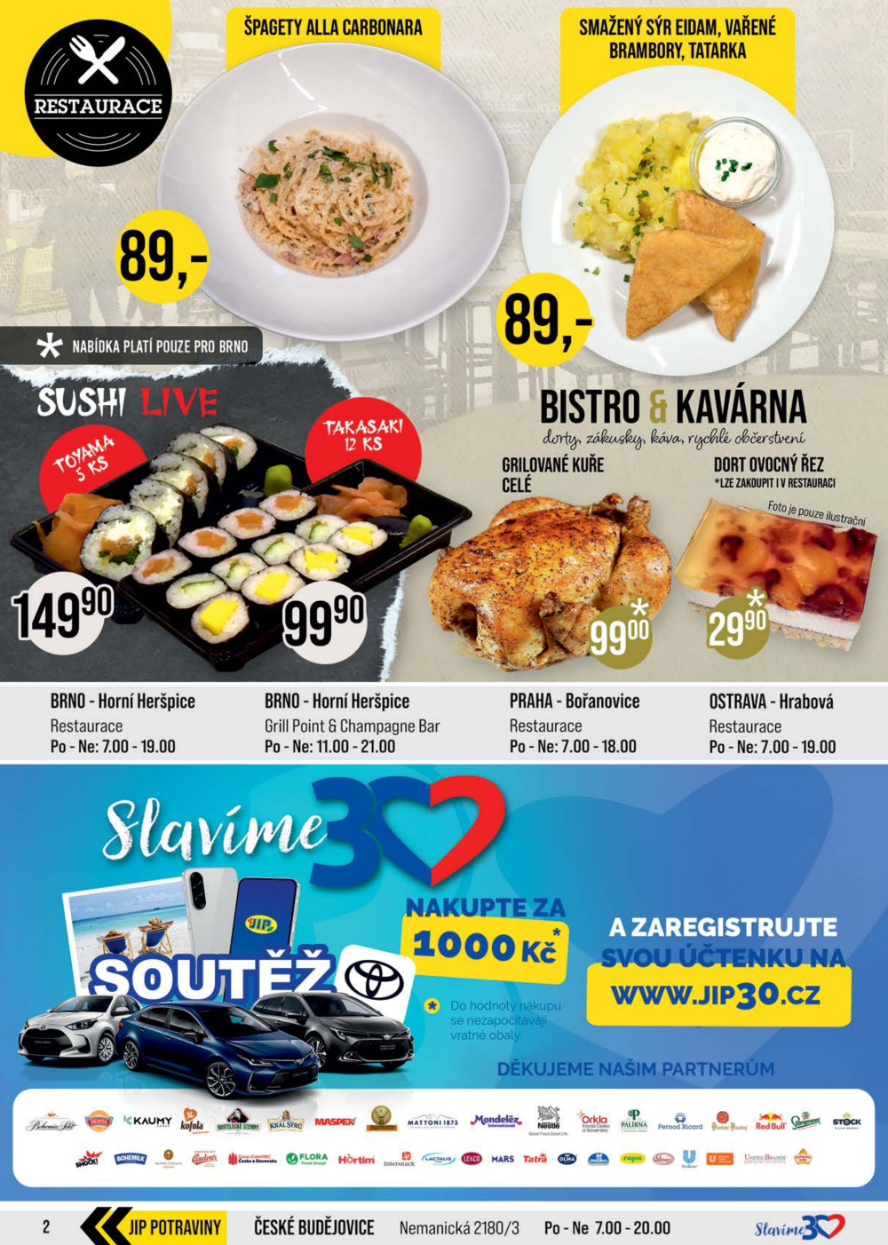 Leták JIP leták CC Cash & Carry - Brno, Ostrava, Praha, Polička, Olomouc, Karlovy Vary, Zlín, Jilemnice, Pardubice - strana 2