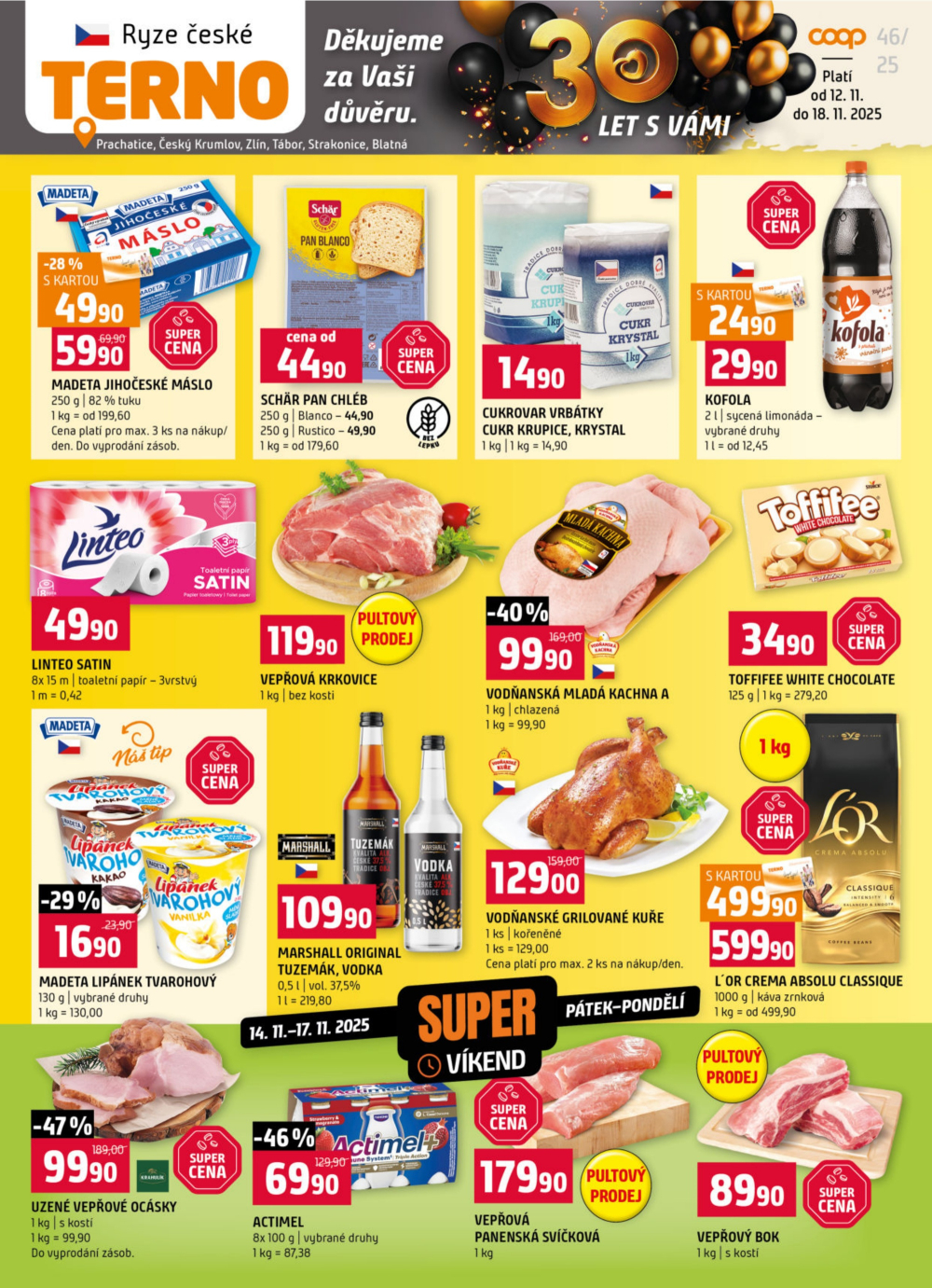 Leták Terno leták - Prachatice, Český Krumlov, Zlín, Tábor, Strakonice, Blatná - strana 1