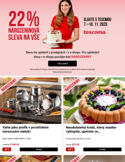 Tescoma leták - 22 % narozeninová sleva na vše