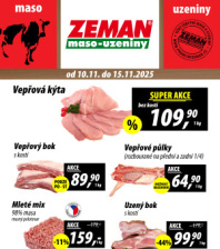 Akční leták ZEMAN maso - uzeniny 