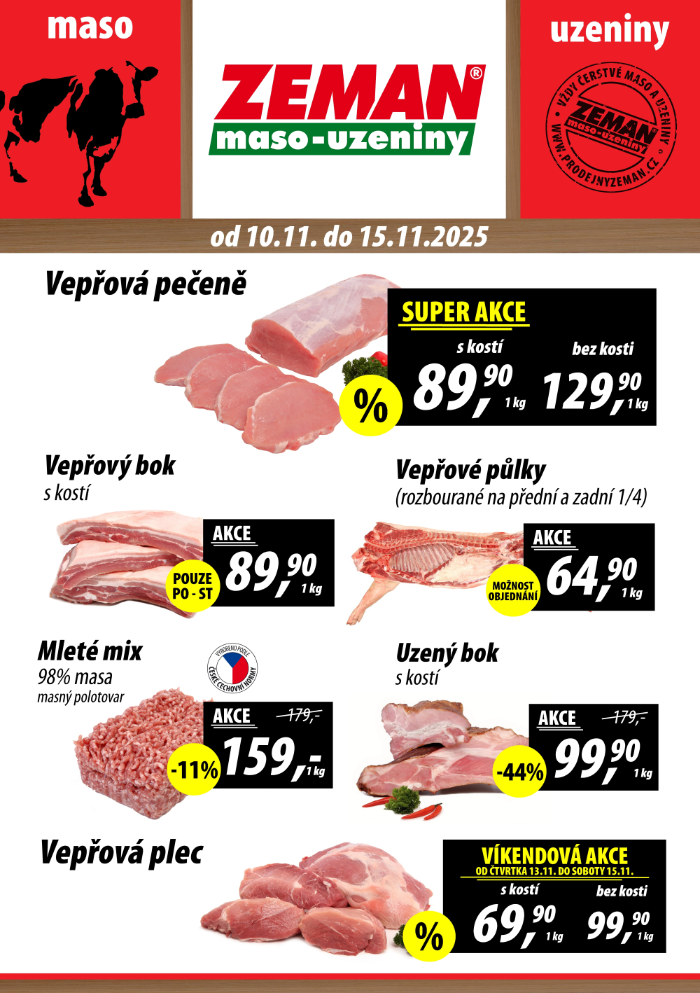 Leták ZEMAN maso - uzeniny leták - strana 1