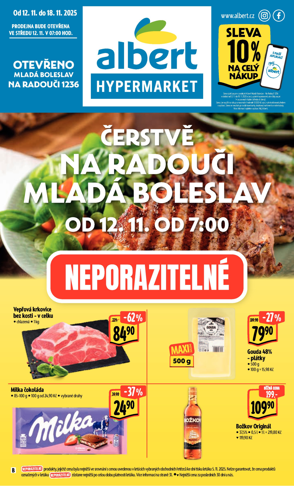 Leták Albert Hypermarket leták - Mladá Boleslav, Na Radouči - strana 1